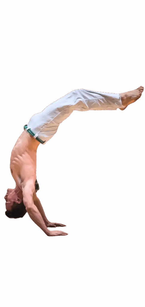 Ruch capoeiry wykonywany podczas treningu w Academia Capoeira w Łodzi
